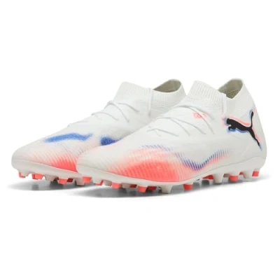 Bild av Puma Future 8 Match Fotbollsskor fasta dobbar, Storlek: 39, White/black/glowing red Textil/syntet