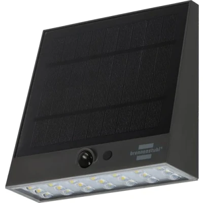 Bild av Brennenstuhl solcells LED strålkastare SOL 1000 Plana/LED vägglampa för utomhusbruk med rörelsedetektor (IP54, 1000lm, 4 olika ljuslägen, skymningssensor, inkl. uppladdningsbart batteri)