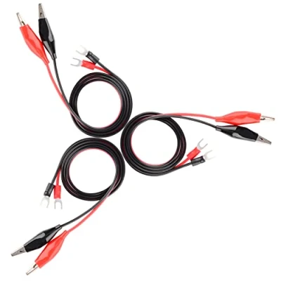 Bild av stonylab Electronics Alligator Clip to Spade Lug Terminal Testkablar, 6 pack 83 cm Testkablar Patch Sladd med Isolerad krokodiltestklämma och Spadeplugg