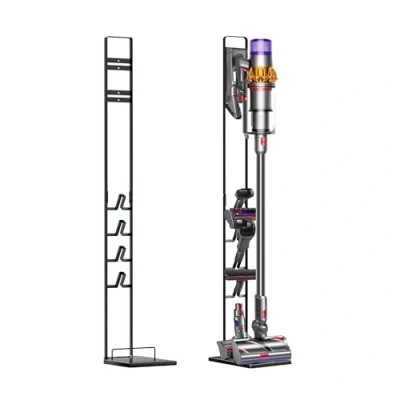 Bild av Hållare för Dammsugare Dyson. Dammsugar Stativ Dyson V15 V11 V10 V8 V7 V6 och Tillbehör, Stabil Metall Golvstativ, Handhållna Sladdlösa Förvaringsställ, Svart
