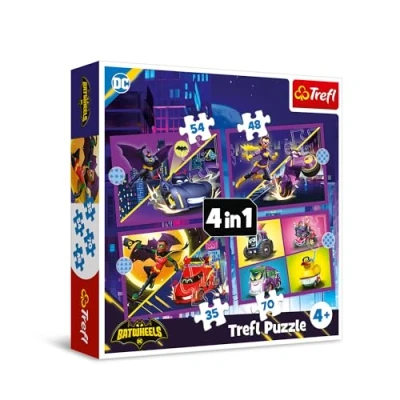 Bild av Trefl Batwheels, Lär känna Batwheels Pussel 4i1, 4 läggspel, från 12 till 24 bitar Olika svårighetsgrader, Lek för barn år