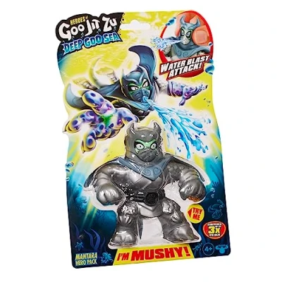 Bild av BANDAI Heroes of Goo Jit Zu Deep Sea Mantara actionfigur CO42569 flerfärgad elastiska figurer som sträcker sig och vrider för action!