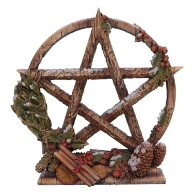 Bild av Nemesis Now Season of The Pentagram Figurine, Harts, Guld/Röd (vinter), 16,5 cm