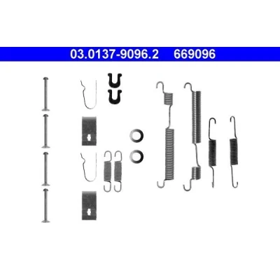Bild av ATE 03.0137 9096.2 Kit d&#039;accessoires, mâchoire de frein HONDA: CRX 1, CIVIC 4 Hatchback, 6 Hatchback