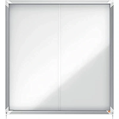 Bild av Nobo Innesluten anslagstavla väggmonterbar 944 x 907 mm 12 A4 metall magnetisk vit