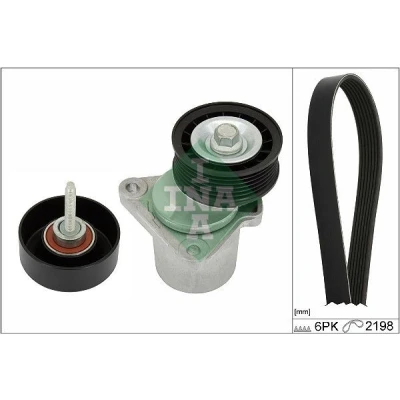Bild av INA 529 0397 10 Jeu de courroies trapézoïdales à nervures Contrôler et changer roue libre alternateur si nécessaire FORD: Transit Mk6 Van