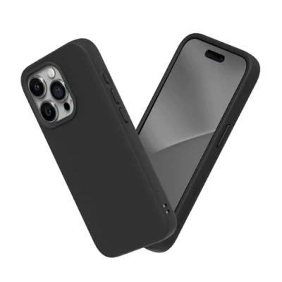 Bild av RHINOSHIELD fodral kompatibelt med [iPhone 15 Pro] Solid Suit stötdämpande smal designskyddsfodral premium matt finish 3,5 m/3,4 m droppskydd klassisk svart