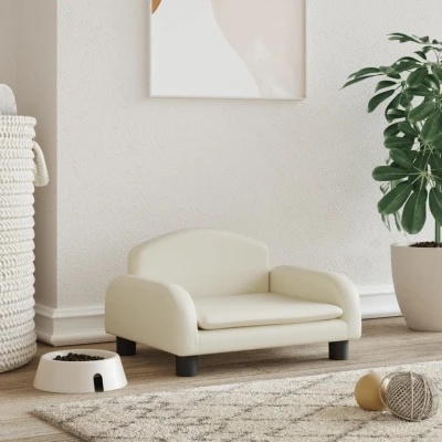 Bild av Hundbädd gräddvit 50x40x30 cm konstläder