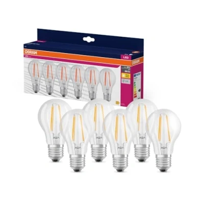 Bild av OSRAM LED filamentlampa E27 6,5W 827 6 pack