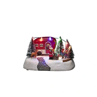 Bild av Konstsmide 4238 000 LED scen, husvagn, med jultomte, flerfärgad, färgglad