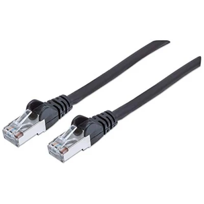 Bild av Intellinet nätverkspappkabel, Cat5e, 0,25 m, CCA, U/UTP, PVC, guldpläterade kontakter, utan knäppning Cat 6a SFTP 100% koppar 5 m svart