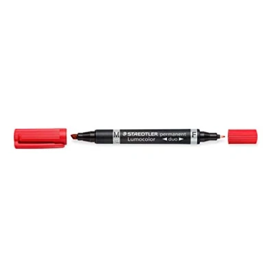 Bild av Staedtler 348 2 Lumocolor Zweispitzmarker permanent, 10 Stück, rot