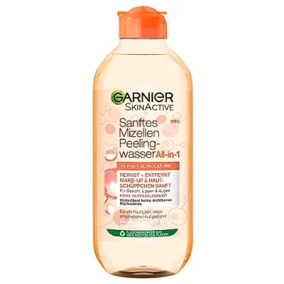 Bild av Garnier Mjukt miceller exfolierande vatten, rengöringsvatten för att avlägsna make up rester och döda hudmjäll, SkinActive, 1 x 400 ml