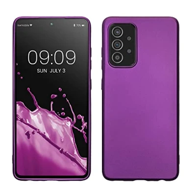 Bild av kwmobile Case kompatibelt med Samsung Galaxy A52/A52 5G/A52s 5G fodral skyddsfodral av silikon metalliskt skimrande mobiltelefonfodral metallisk violett