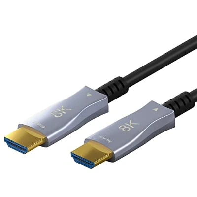 Bild av Goobay 65558, 20 m, HDMI Typ A (standard), 3D kompatibilitet, 48 Gbit/s, Svart, Grå