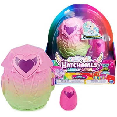 Bild av HATCHIMALS COLLEGGTIBLES Rainbow cation Family Hatchy Home 6064442 Docka, Flerfärgad, Från 5 år