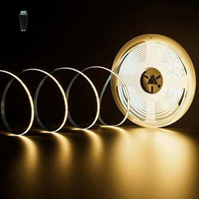 Bild av PAUTIX Varmvitt COB LED band, 3 000 K, DC24V, 10 m, 4 800 LED, CRI 90+, 8 mm bredd, enhetliga lampor, ljusremsa för sovrum, heminredningsprojekt (strömförsörjning ingår inte)