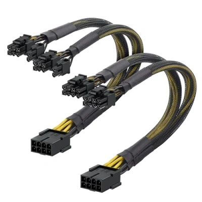 Bild av Cable Matters 2 pack, 8 stift till dubbel (6+2) PCIe strömadapterkabel 9 tum