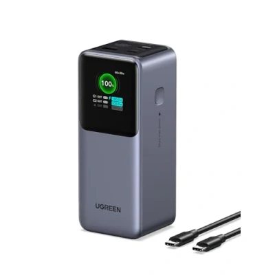 Bild av UGREEN Nexode 130W Power Bank, 20000mAh Powerbank med 3 portar, extern batteri digital display, USB C PD 3.0, kompatibel iPhone 15/14 Pro Max, Galaxy S24 Ultra, Macbook Pro, Dell, fler