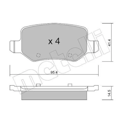 Bild av Bromsbeläggsats, Bakaxel, mercedes benz a klass [w168, w169], b sports tourer [w245], vaneo [414], 168 420 04 20, 169 1