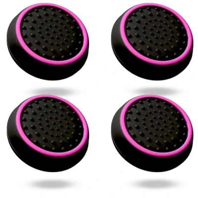Bild av MatoSan® PS5 tillbehör silikonlock styrenhetsgrepp, PS4 pinnar, Xbox kontroll skydd ökad precision och hållbarhet styrenhetstillbehör (4 stycken SpaceSan rosa)