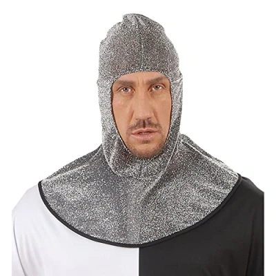 Bild av Widmann 3287A medeltida riddare huva, silver, krigare, hatt, huvudbonad, tillbehör, karneval, temafest