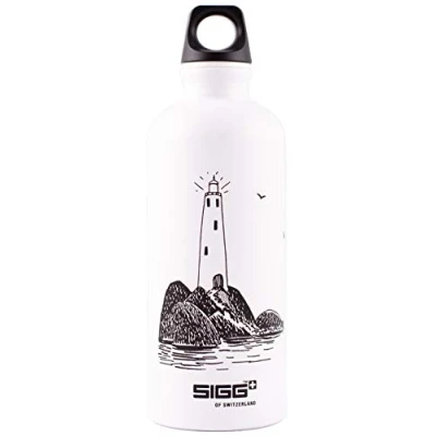 Bild av SIGG X Mumin fyr barn dricksflaska (0,6 L), giftfri vattenflaska med läckagesäkert lock, tillverkad i Schweiz aluminiumflaska för vatten