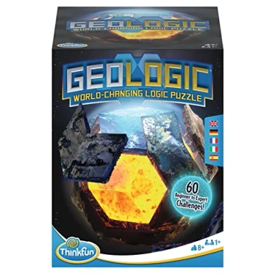 Bild av ThinkFun 76497 GeoLogic, det världsföränderliga logik spelet för alla från 8 år. Fem olika biomer måste flyttas om och igen i denna gåta.