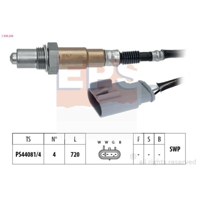 Bild av EPS 1.998.208 Sonde lambda Made in Italy OE Equivalent chauffé, planaire, Filetage prégraissé FIAT: 500 3 portes, Panda III 3/5 portes