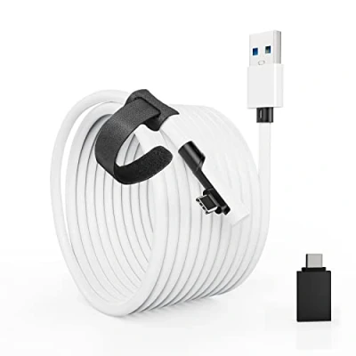 Bild av Djurkvalitet länkkabel 6 m kompatibel med Meta Quest 3/Quest 2/Pro, PICO4/Pro, High Speed PC dataöverföring 5 Gbps, USB3.2 gen1 till USB C kabel, tillbehör för VR headset och speldator