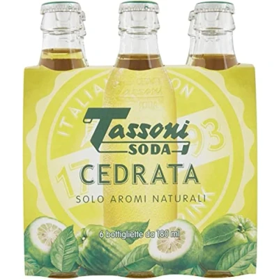 Bild av 25x Tassoni Cedrata Soda Italian citron soft drink aperitif ceder 180 ml glasflaska