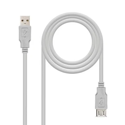 Bild av Nanocable 10.01.0204 USB 2.0 förlängningskabel, typ A/M A/H, manligt kvinnligt, beige, 3,0 m