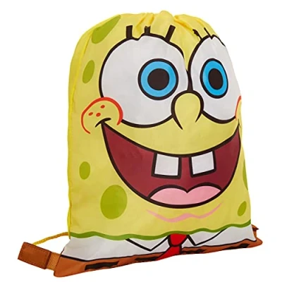Bild av SPONGEBOB FYRKANTIGOR Barn Gymväska Pojkar Flickor Dragsko Skola Simma Lunchväska, gUL, en storlek