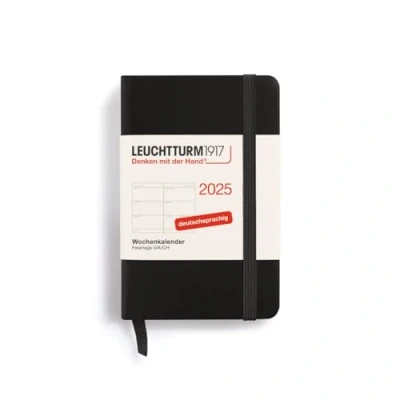 Bild av LEUCHTTURM1917 370557 Veckokalender 2025, mini A7 inbunden 12 månaders planerare, 80 g, linjerad svart