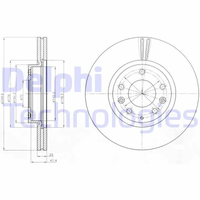 Bild av Bromsskiva DELPHI BG4255C