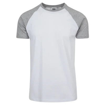 Bild av Urban Classics Raglan Contrast Tshirt med print, Storlek: Small, White/ mottled light grey