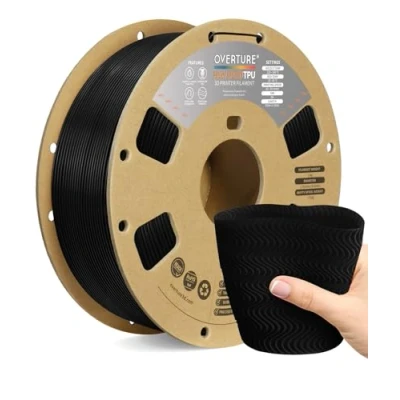 Bild av OVERTURE TPU High Speed Filament 1.75mm Flexible 95A Roll, 3D Printer Filament,Dimensional Accuracy +/ 0.02 mm, Fit Most FDM Printer(HS Black)