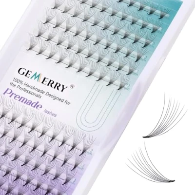 Bild av Färdiggjorda Fan Eyelash Extensions 8D Fans 0.07mm C curl 8 14mm Mix Cluster Extension Premade Volym Russian Individual Lashes Gemerry Lash Extensions(0.07 Mix)