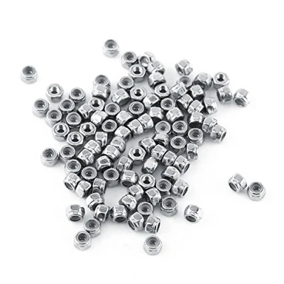 Bild av Mutter, sj?lvl?sande mutter M2 M12 rostfritt st?l SS304 Locknut Hex Nut Hexagon Locknuts with Nylon Insert (M2 £¨100st£©)
