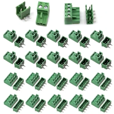 Bild av RUNCCI YUN10 par 5,08 mm rak 4 polig PCB skruvklämma anslutning pluggbar typ pitch 2 stift plug in skruv terminalblock kontakt höger vinkel (10 par)