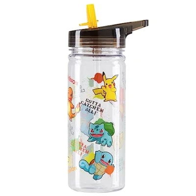 Bild av Pokémon Barnens vattenflaska halmflaska 560 ml 580 flicka flaska vatten sport cykling skola bpa gratis, En storlek, Transparent AOP