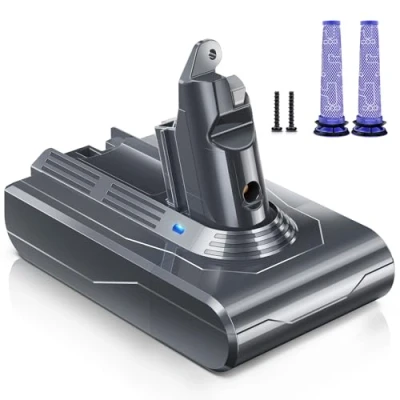 Bild av Keenstone 6 500 mAh batteri för Dyson V6, DC62, SV03, kompatibelt med Animal Pro Fluffy Plus, SV04, SV05, SV06, SV09, DC58, DC61, DC72, 21,6V Li ION filter och skruvar