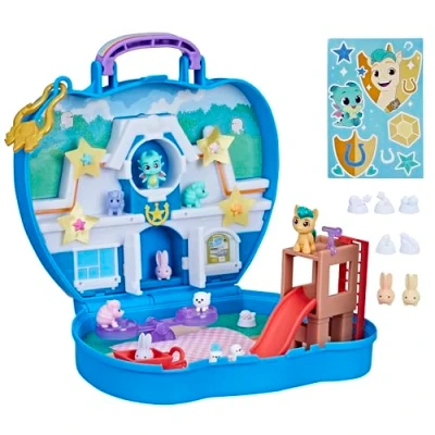 Bild av My Little Pony leksaker Mini World Magic Critter Corner Compact Creation, bärbart Hitch Trailblazer lekset för barn