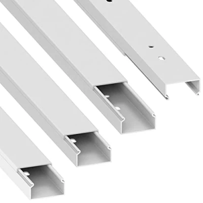 Bild av Habengut kabelkanal (med monteringshål i golvet) 15x30 mm av PVC, färg: vit, längd 4 m (4 st à 1 meter)