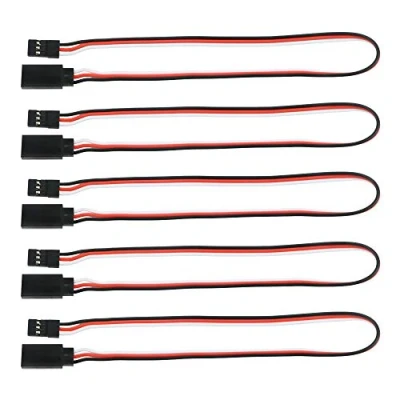 Bild av GTIWUNG 5 pack 300 mm JR stil servoförlängningskabel, servokablar, servotrådförlängning, 3 pin förlängningskabel 22AWG 60 kärnor kabel hane till kvinna Futaba för radiostyrt flygplan