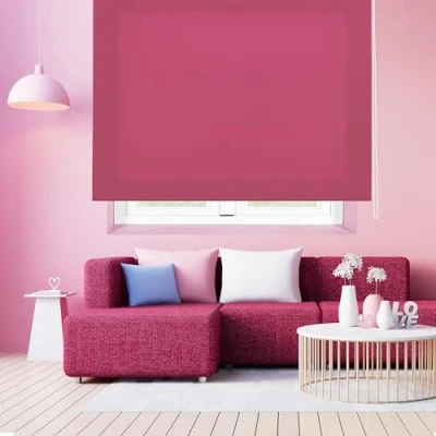 Bild av Blindecor Ara, Genomskinlig rullgardin i enfärgad Fuchsia, 140 x 175 cm (bredd höjd), Tygmått 137 170 cm, Inomhusgardin