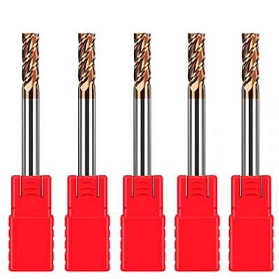 Bild av ASNOMY 5 stycken 3 mm VHM fräs skaftfräs hårdmetall, AlTiN belagd 55 HRC 4 skärning, borrning, fräsning, enkel, nedsänkning, CNC, volframkarbid