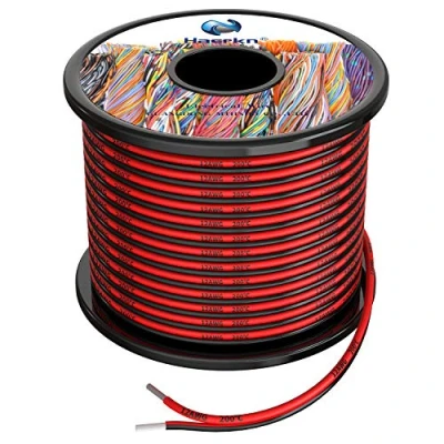 Bild av Haerkn Elkabel i silikon 2 x 3,3 mm2, 12 awg, 5 meter, förtennad kopparkabel, flertrådig, högtemperaturbeständig