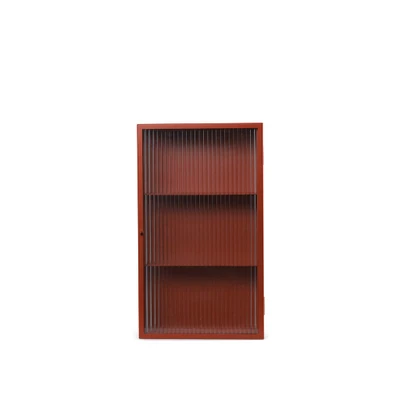 Bild av Ferm Living Haze Wall Carbinet Reeded Glass Skåp Cabinet Oxide Red W35 x D15 H60 cm