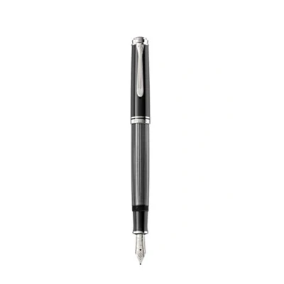 Bild av Pelikan 813624 Reservoarpenna Souverän 605 Stresemann, svart antracit, fjäder M (medium), högkvalitativt kolvfyllmedel i presentförpackning,